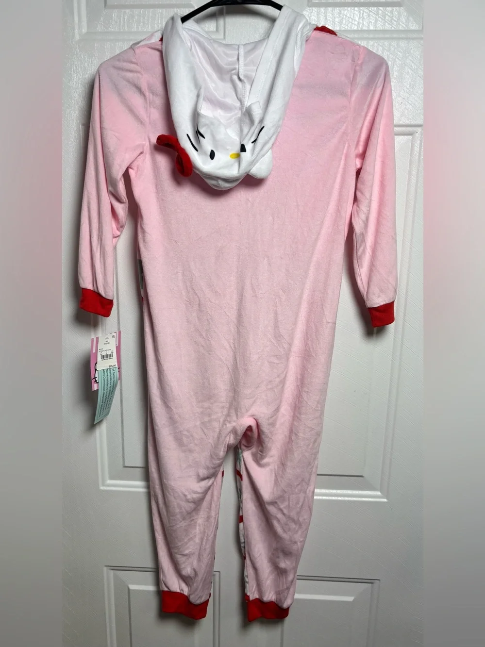 Hello Kitty Pink, Red & Mint Hooded Kids One-Piece Pajama Set